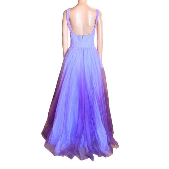 Mac Duggal 20553 Purple Ombré Tulle Gown 14 Halter Prom Formal Evening Dress NWT - Picture 7 of 12